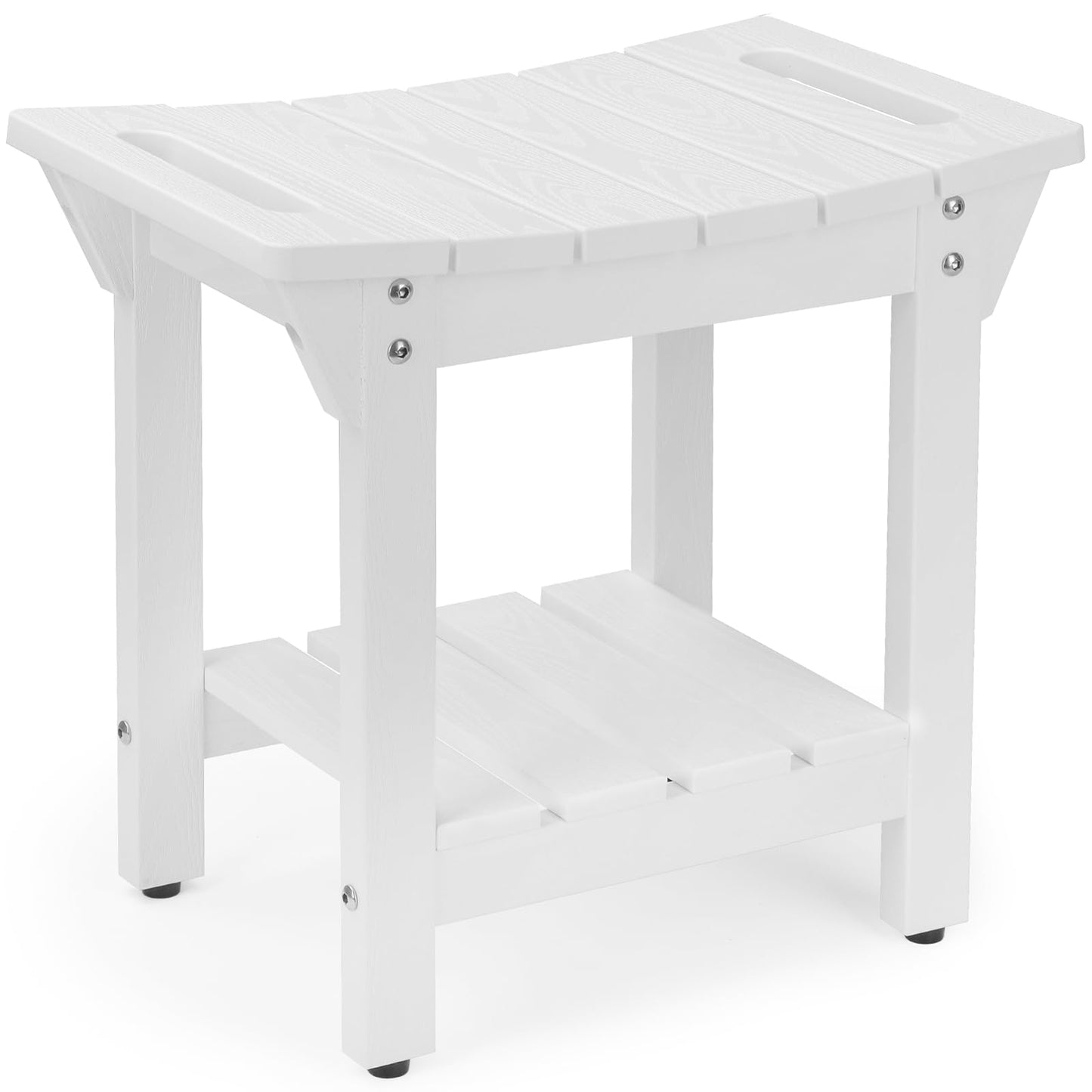 Shower Bench, HIPS Shower Stool with Storage Shelf