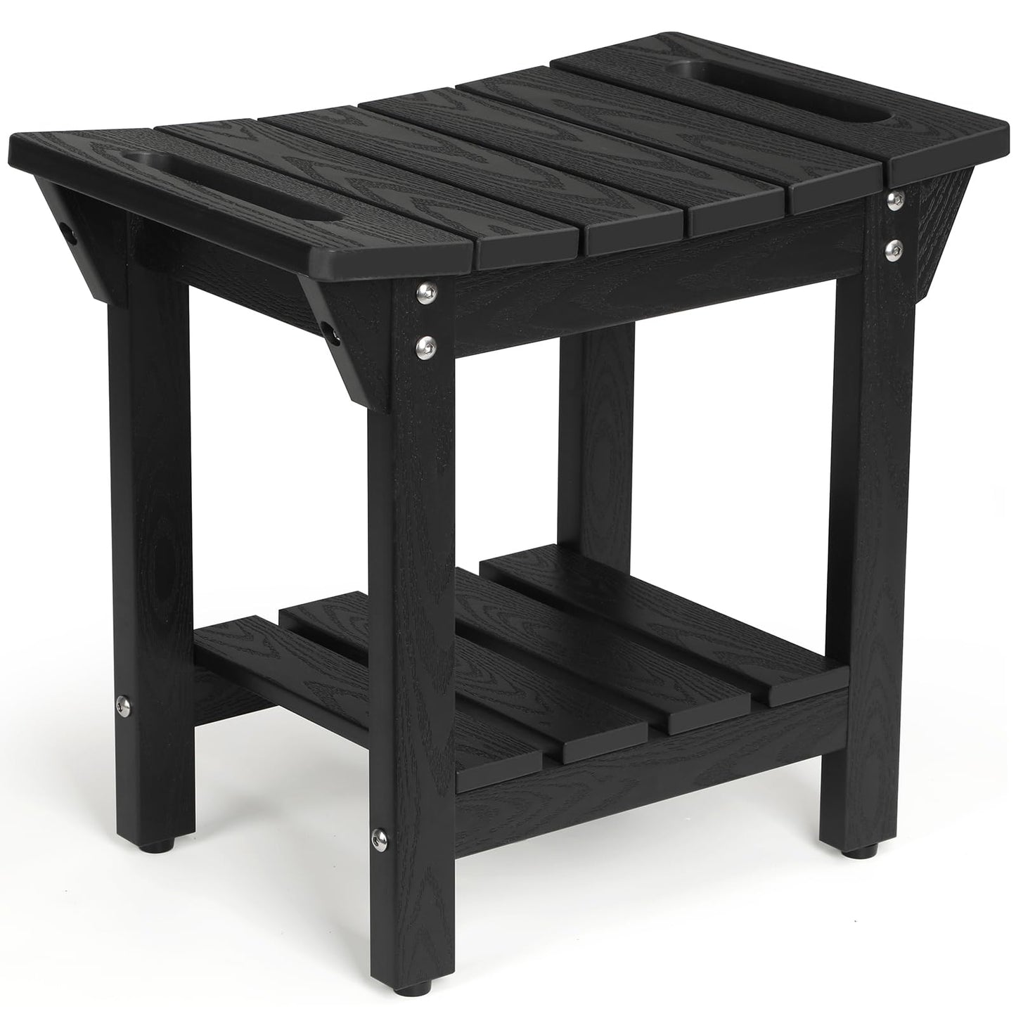 Shower Bench, HIPS Shower Stool with Storage Shelf