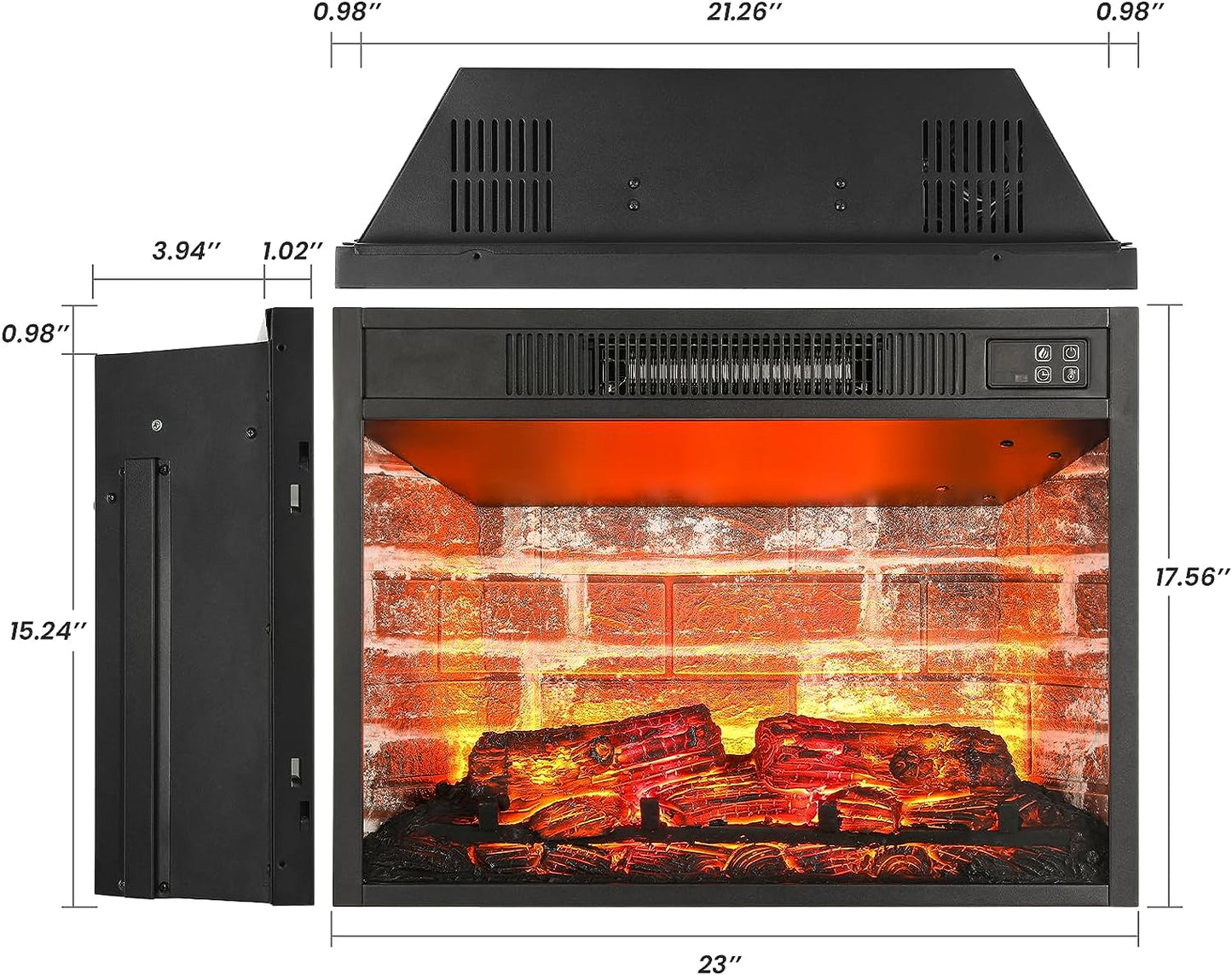 23" Electric Fireplace For Living Room
