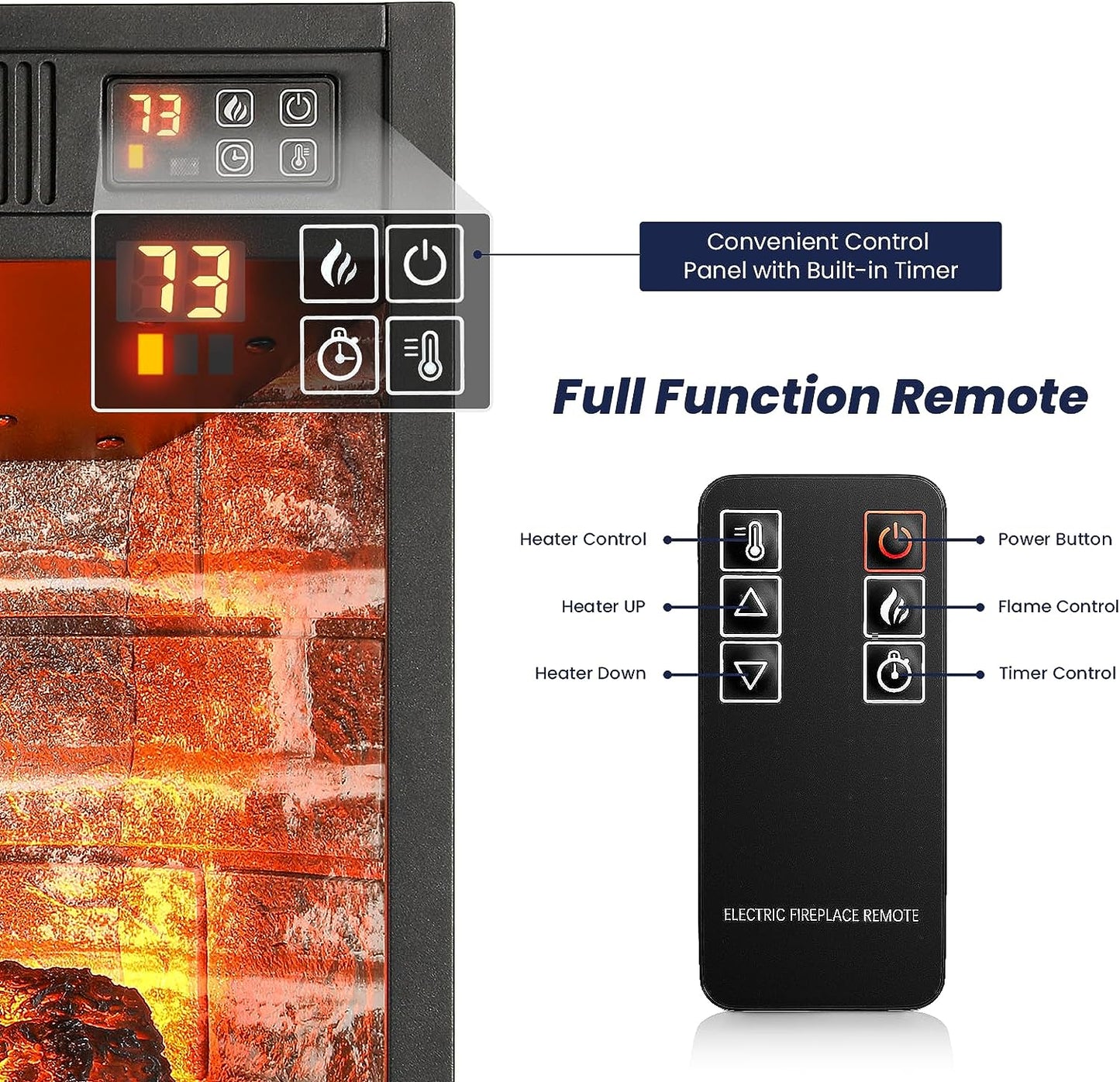 23" Electric Fireplace For Living Room