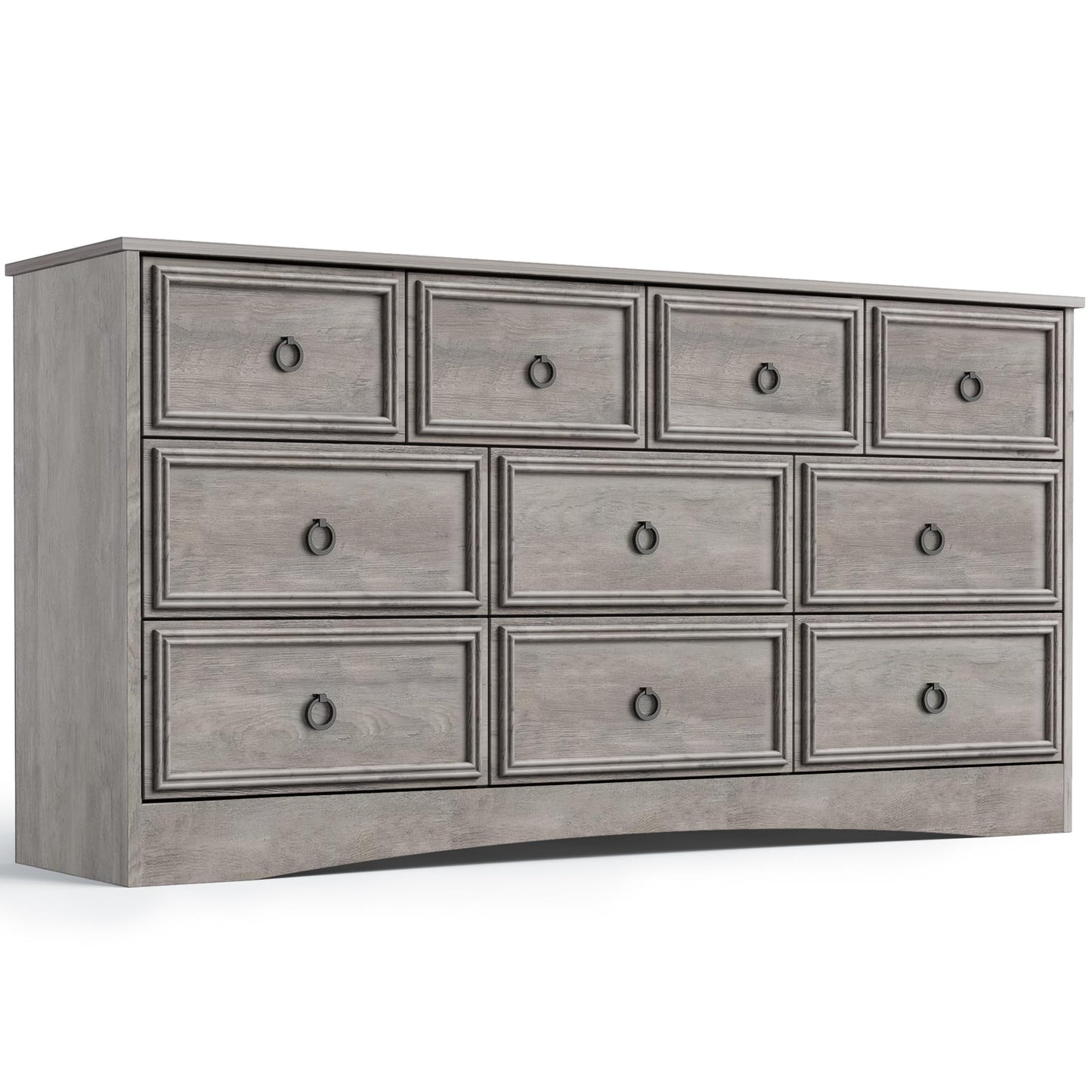 10 Drawer Dresser for Bedroom, Living Room, Gray