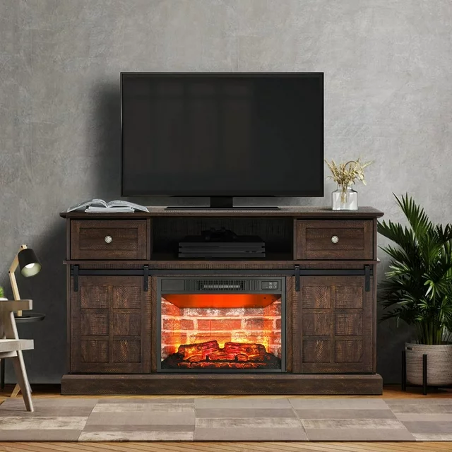 Entertainment Center, Farmhouse TV Stand for 65 inch TV