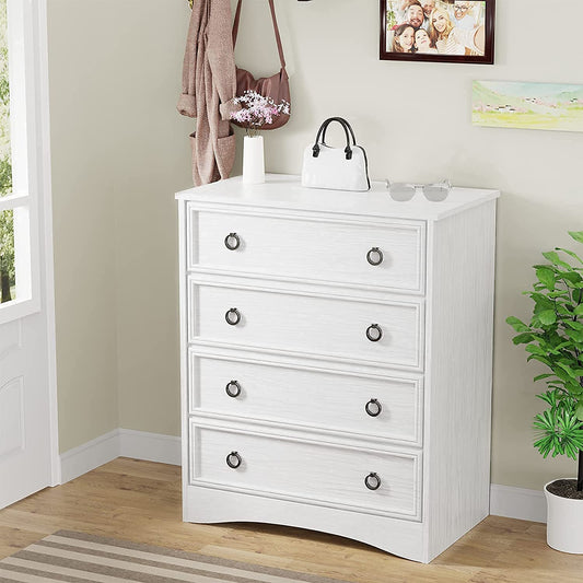 4 Drawer Dresser, White Dresser for Bedroom