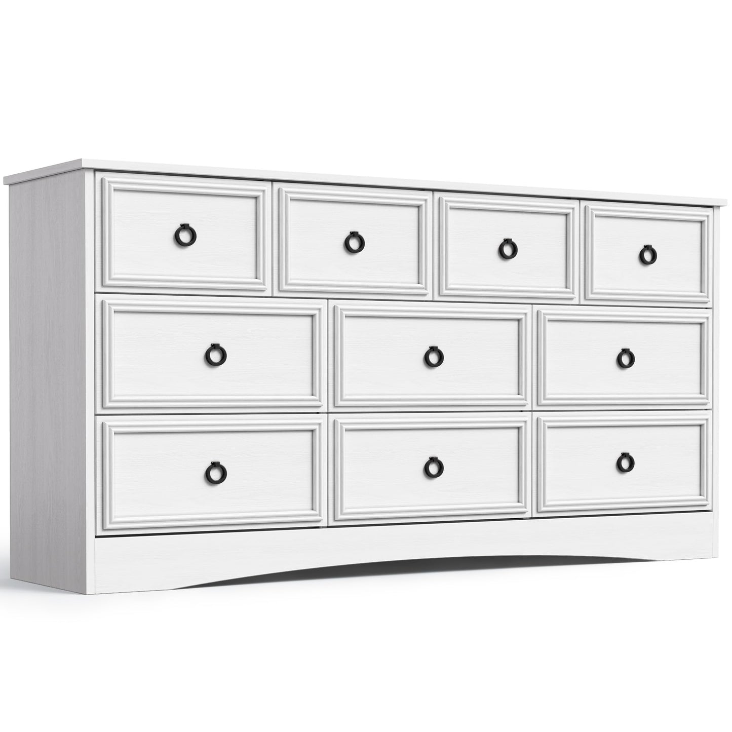 10 Drawer Dresser for Bedroom, Living Room, White