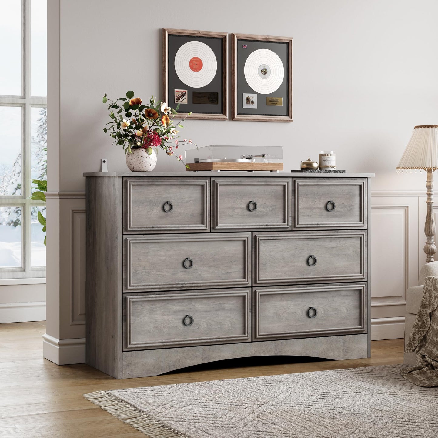 Modern 7 Drawer Dresser, Dressers for Bedroom