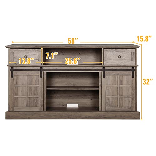 Entertainment Center, Farmhouse TV Stand for 65 inch TV