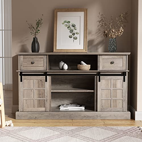Entertainment Center, Farmhouse TV Stand for 65 inch TV
