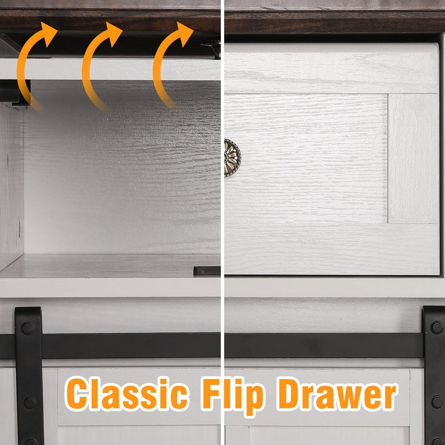 Entertainment Center, Farmhouse TV Stand for 65 inch TV