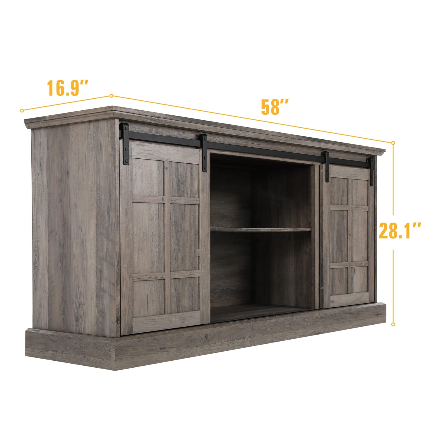 Entertainment Center, Farmhouse TV Stand for 65 inch TV