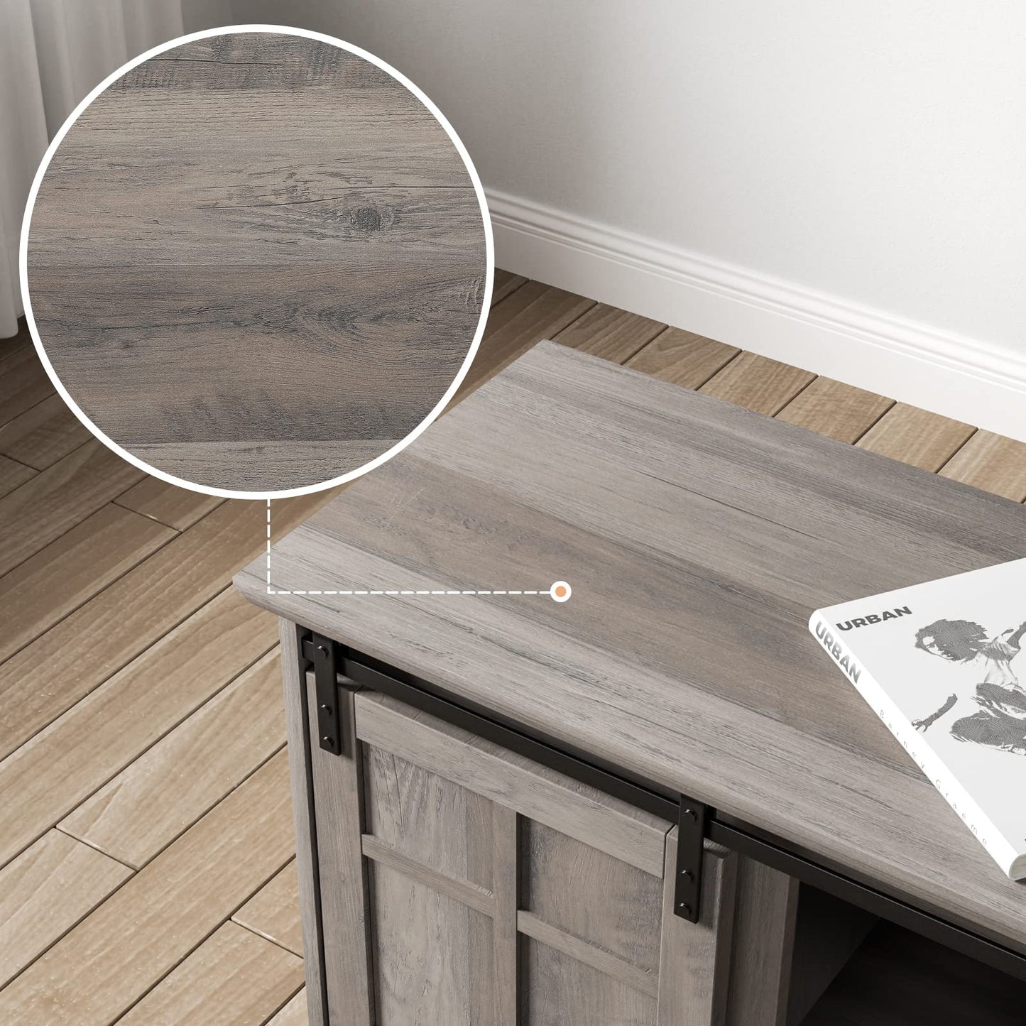 Entertainment Center, Farmhouse TV Stand for 65 inch TV