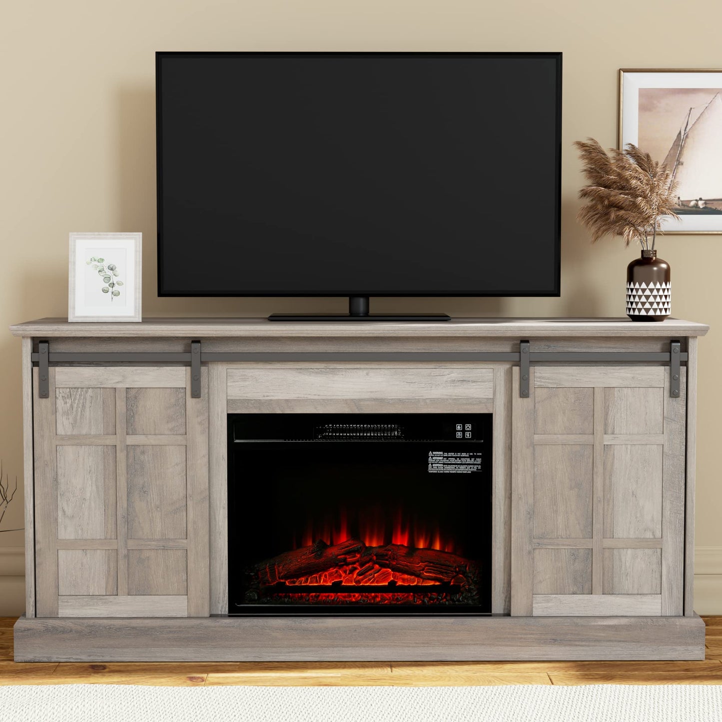 Entertainment Center, Farmhouse TV Stand for 65 inch TV